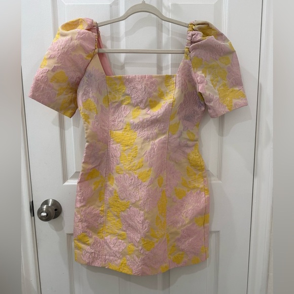 Revolve | Nookie Solana Floral Pink and Yellow Mini Dress - Picture 4 of 6